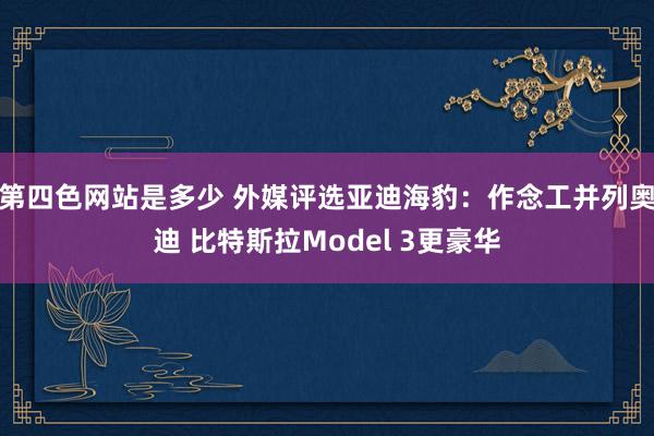 第四色网站是多少 外媒评选亚迪海豹：作念工并列奥迪 比特斯拉Model 3更豪华