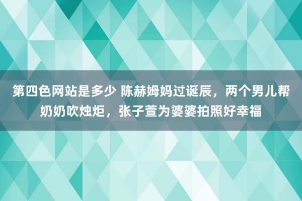 第四色网站是多少 陈赫姆妈过诞辰，两个男儿帮奶奶吹烛炬，张子萱为婆婆拍照好幸福