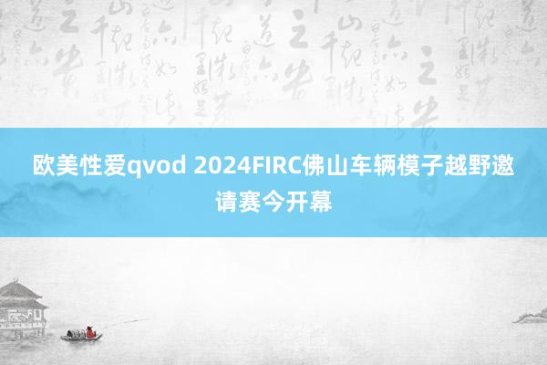 欧美性爱qvod 2024FIRC佛山车辆模子越野邀请赛今开幕