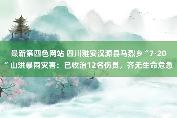 最新第四色网站 四川雅安汉源县马烈乡“7·20”山洪暴雨灾害：已收治12名伤员，齐无生命危急