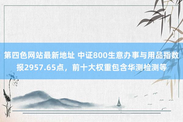 第四色网站最新地址 中证800生意办事与用品指数报2957.65点，前十大权重包含华测检测等