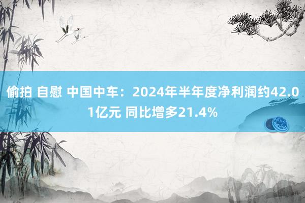 偷拍 自慰 中国中车：2024年半年度净利润约42.01亿元 同比增多21.4%