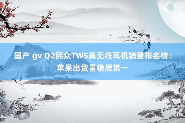 国产 gv Q2民众TWS真无线耳机销量排名榜：苹果出货量稳居第一